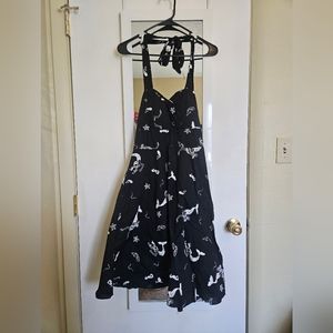 Halter top flared dress